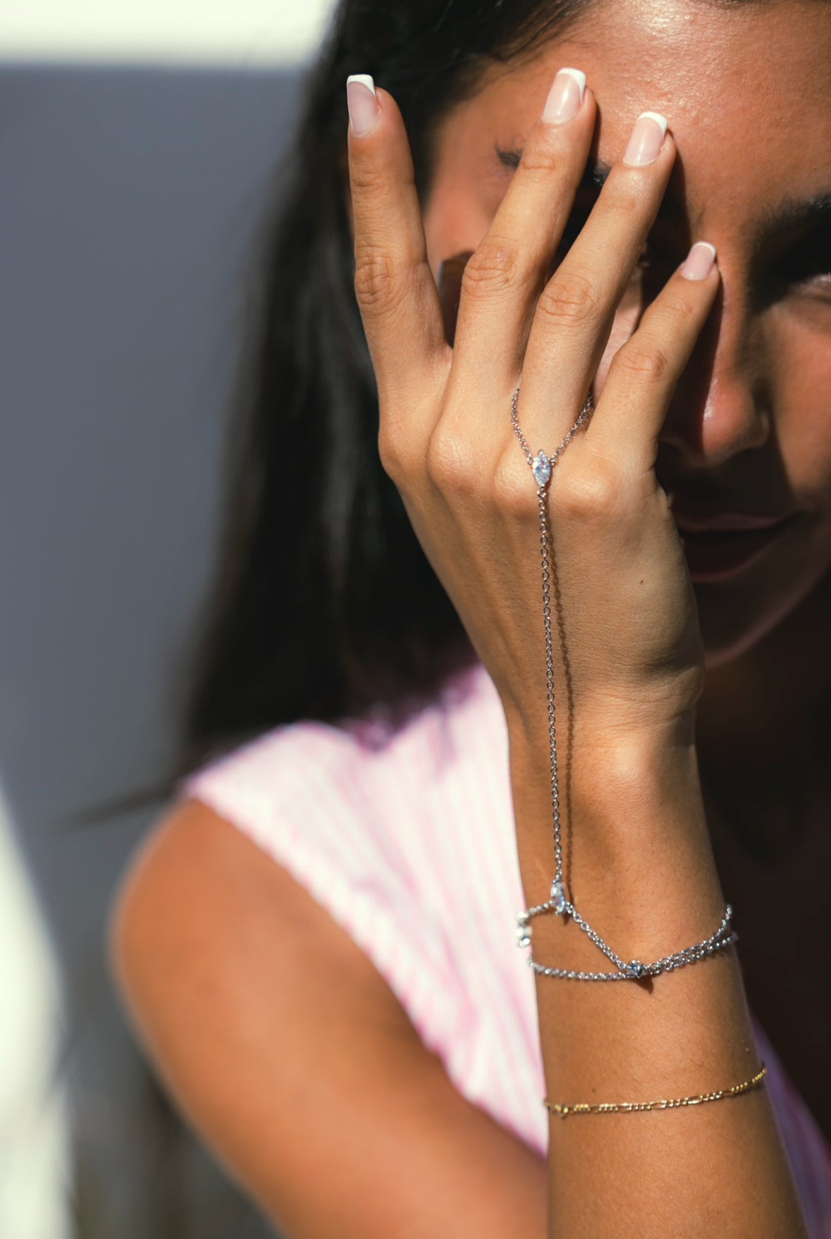 Silver hand chain