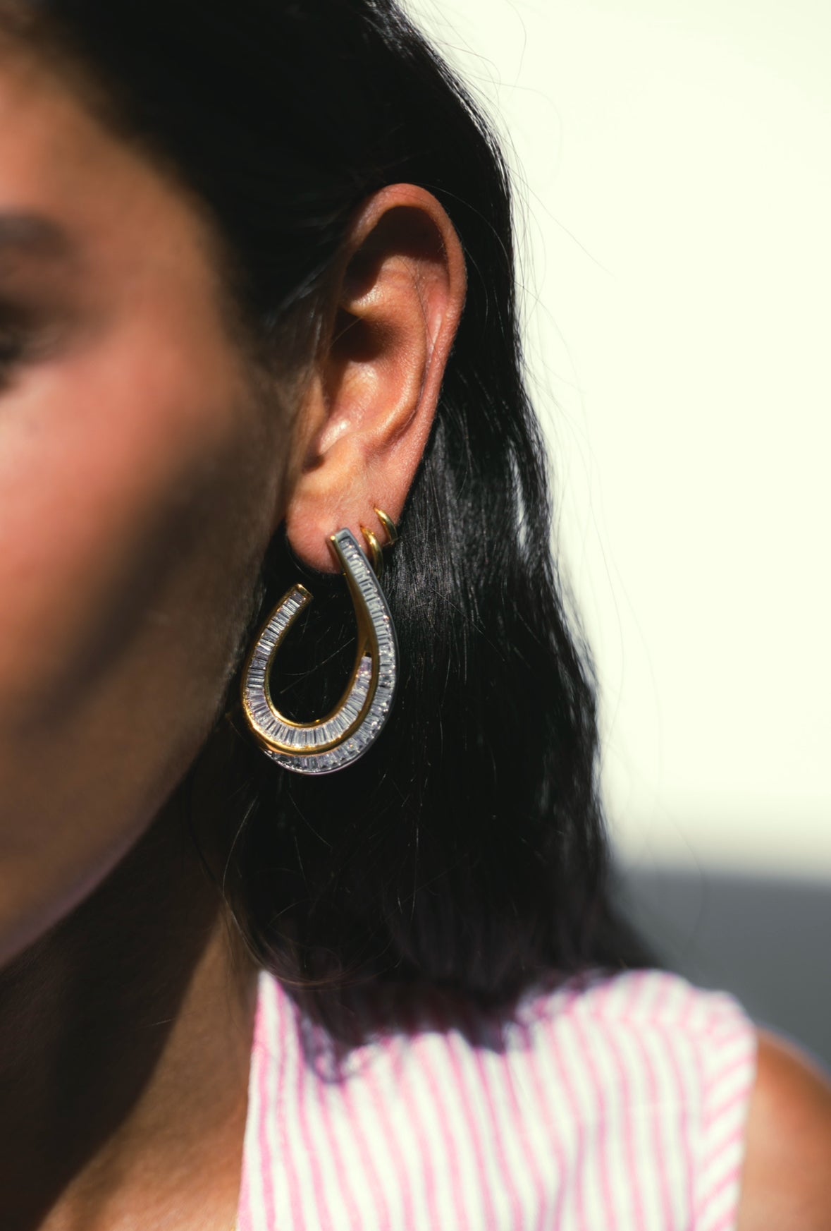 Ovaľe baguette earings