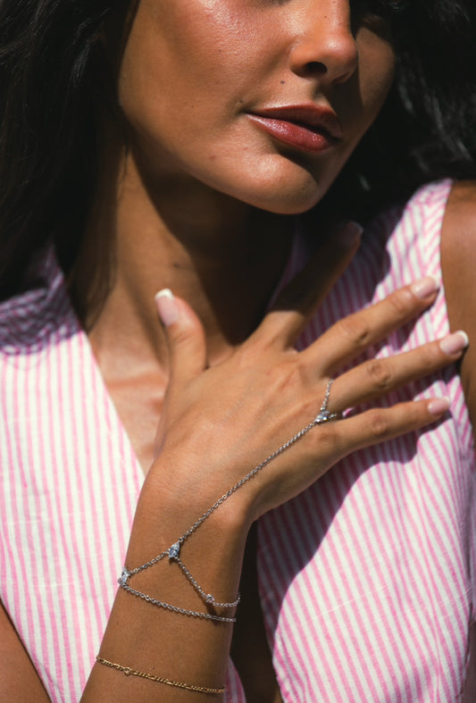 Silver hand chain